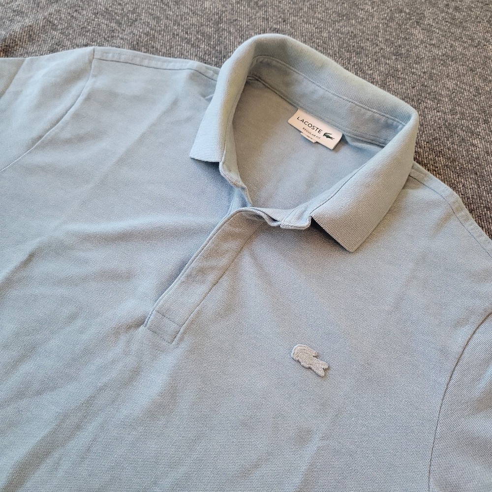 Lacoste Polo Shirt Men's FR 5 US Large Regular Fit Light Blue Preppy Croc Logo